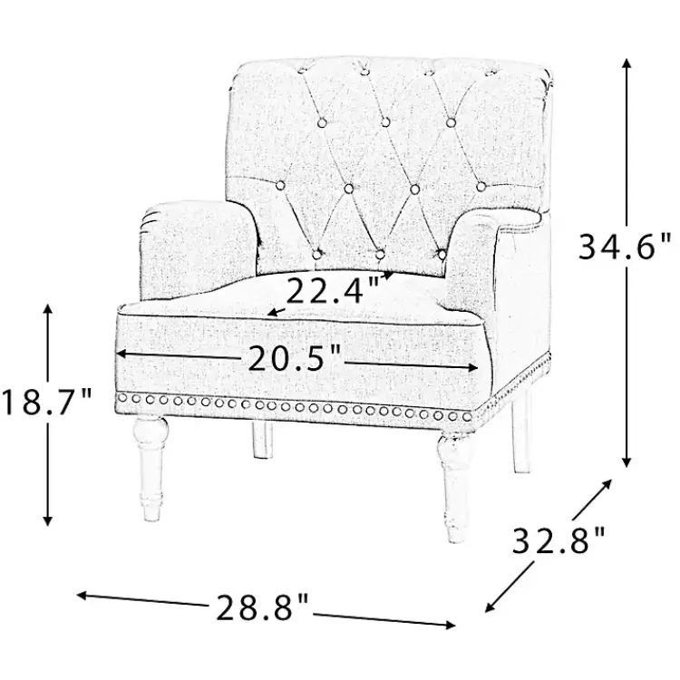 Accent Chairs-Kirklands Home Reginald Charcoal Button Tufted Armchair Gray