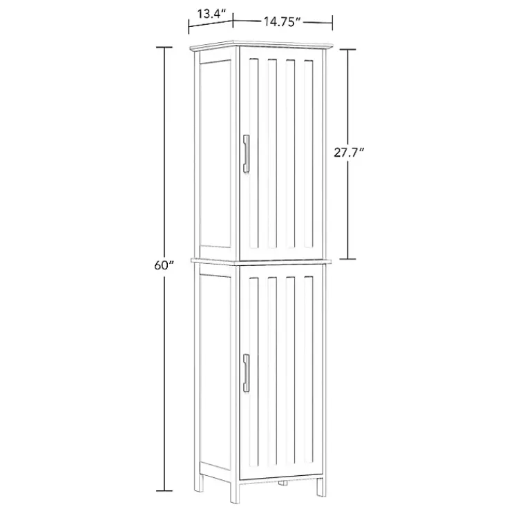 Bathroom Furniture-Kirklands Home Tall Wood 2-Door Storage Cabinet White