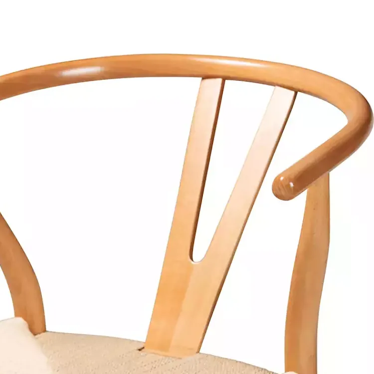 Bar Stools & Counter Height Stools-Kirklands Home Natural Wood Woven Yarn Seat Bar Stools, Set of 2 Tan