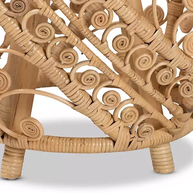 Accent & End Tables-Kirklands Home Natural Rat Open Woven Accent Table Tan