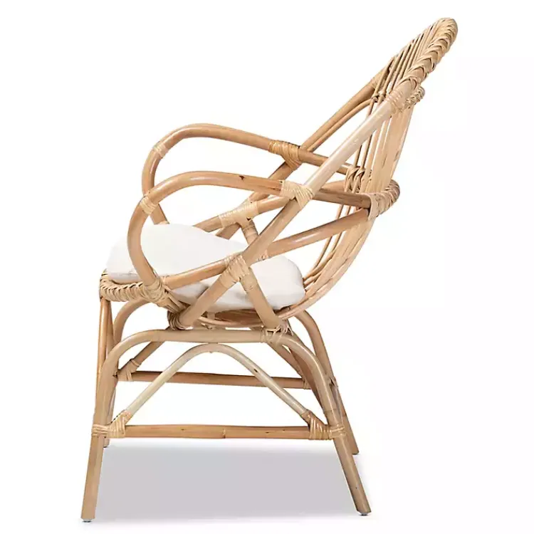 Accent Chairs-Kirklands Home Open Woven Rattan Accent Chair White