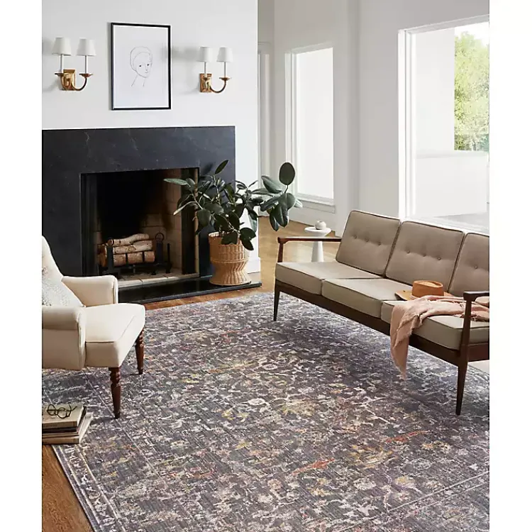 Area Rugs-Kirklands Home Chris Loves Julia x Loloi Rosemarie Coal Rug, 6x9