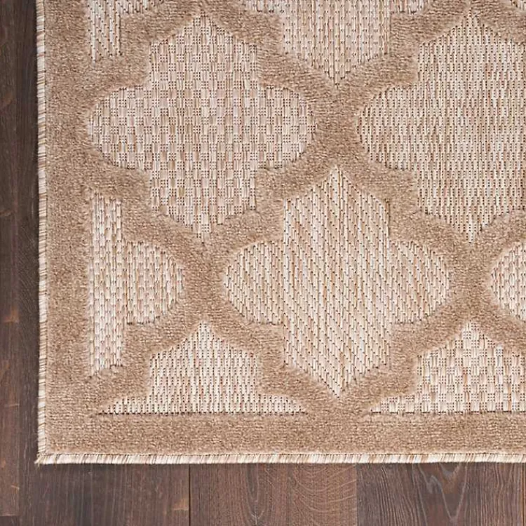 Outdoor Rugs-Kirklands Home Sandstone Natural Trellis Outdoor Area Rug, 4x6