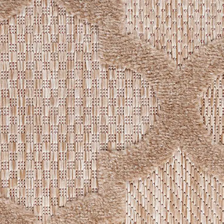 Outdoor Rugs-Kirklands Home Sandstone Natural Trellis Outdoor Area Rug, 4x6