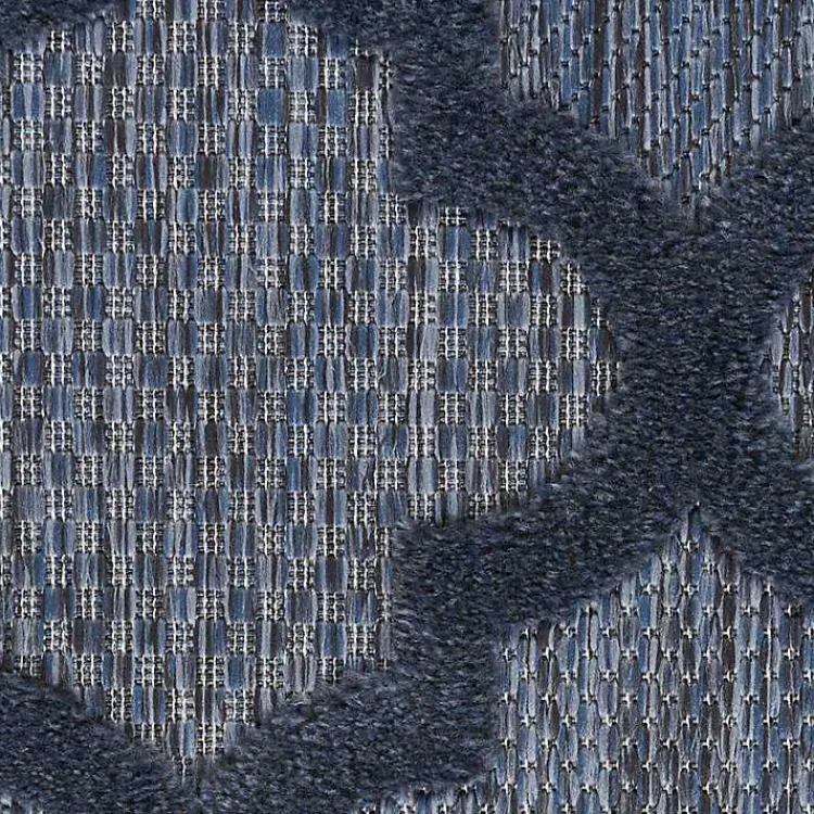 Outdoor Rugs-Kirklands Home Deep Navy Trellis Outdoor Area Rug, 4x6