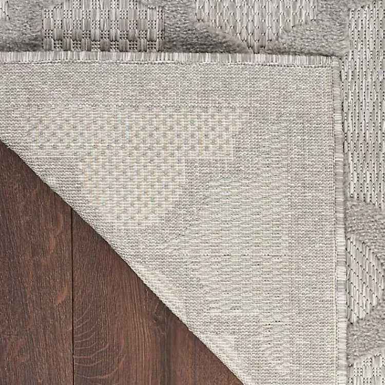 Outdoor Rugs-Kirklands Home Silver Trellis Indoor/Outdoor Area Rug, 5x7 Gray