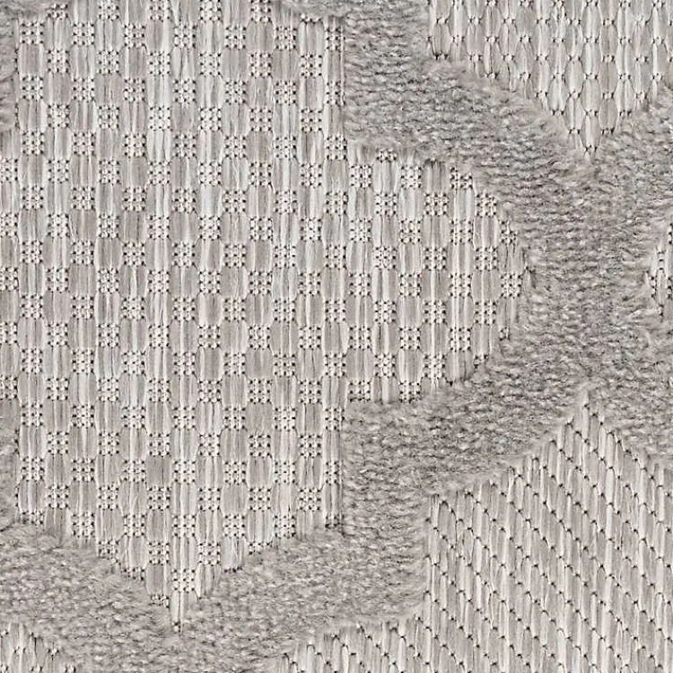 Outdoor Rugs-Kirklands Home Silver Trellis Indoor/Outdoor Area Rug, 5x7 Gray
