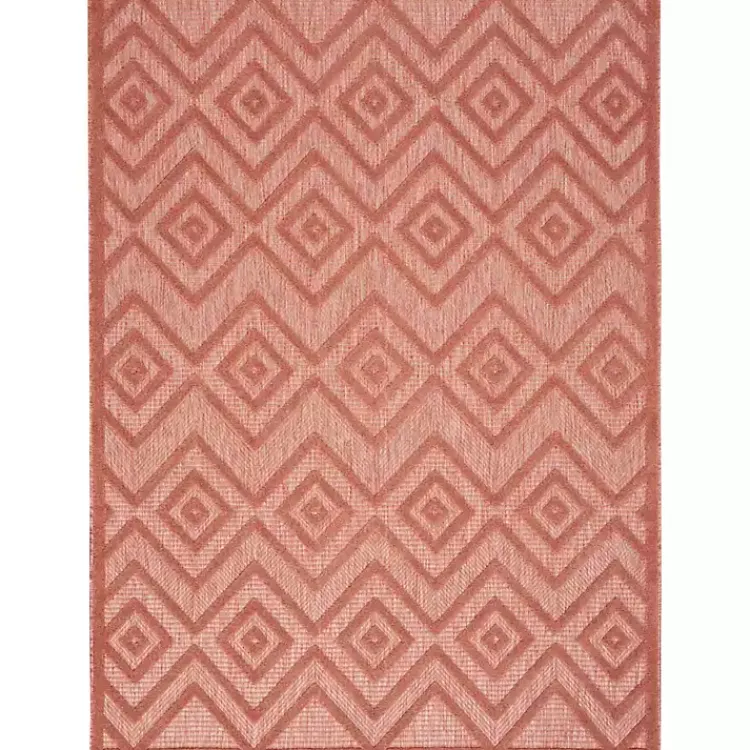 Outdoor Rugs-Kirklands Home Coral Diamond Indoor/Outdoor Area Rug, 4x6 Orange