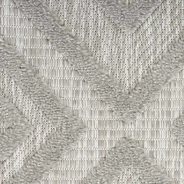 Outdoor Rugs-Kirklands Home Gray Diamond Indoor/Outdoor Area Rug, 4x6 Silver