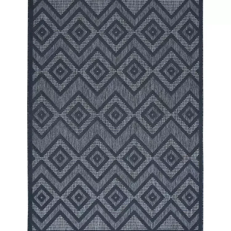 Outdoor Rugs-Kirklands Home Navy Diamond Indoor/Outdoor Area Rug, 4x6 Blue