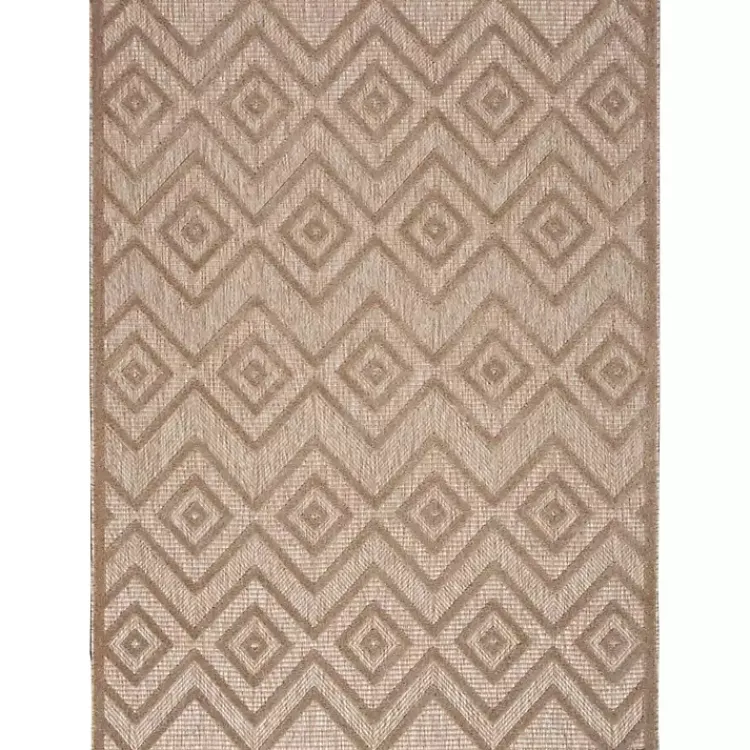 Outdoor Rugs-Kirklands Home Natural Beige Diamond Indoor/Outdoor Area Rug, 5x7 Tan