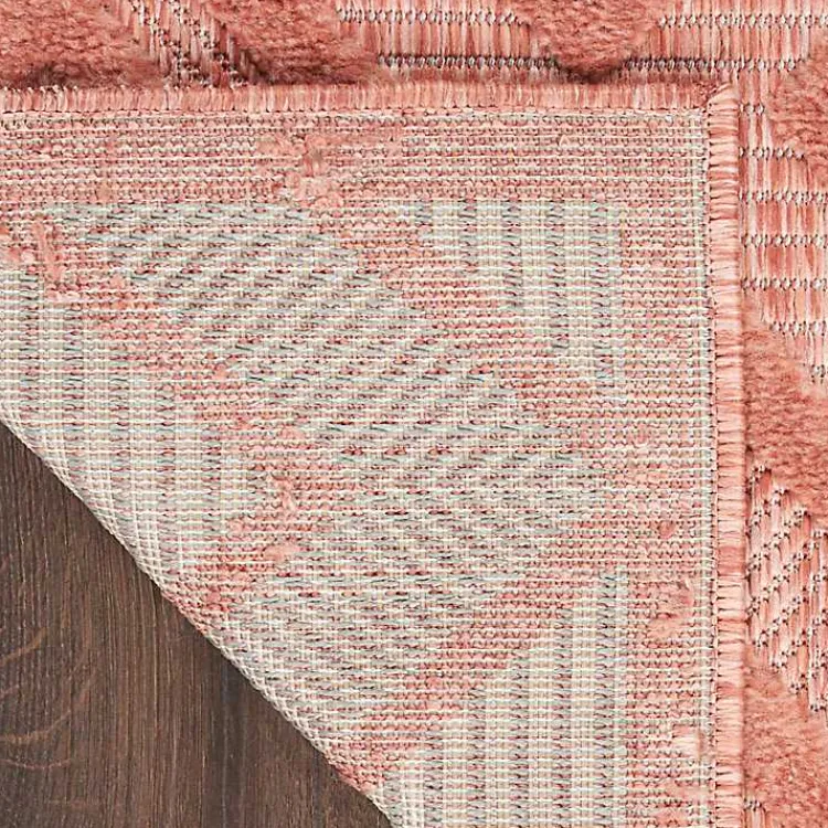 Outdoor Rugs-Kirklands Home Bright Coral Diamond Outdoor Area Rug, 6x9 Orange