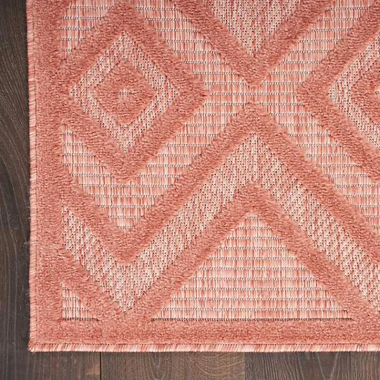 Outdoor Rugs-Kirklands Home Bright Coral Diamond Outdoor Area Rug, 6x9 Orange