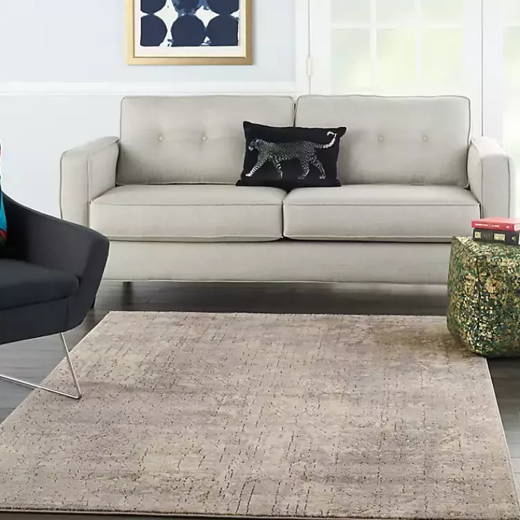 Area Rugs-Kirklands Home Gray and Beige Tally Textured Area Rug, 5x7