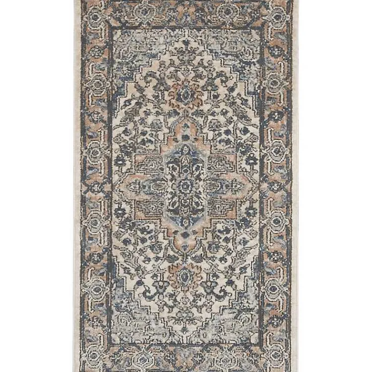 Area Rugs-Kirklands Home and Ivory Nadia Medallion Area Rug, 2x4 Gray