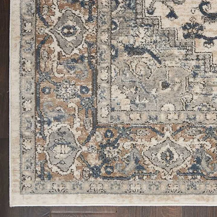 Area Rugs-Kirklands Home and Ivory Nadia Medallion Area Rug, 2x4 Gray