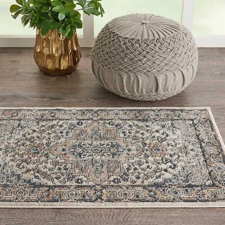 Area Rugs-Kirklands Home and Ivory Nadia Medallion Area Rug, 2x4 Gray