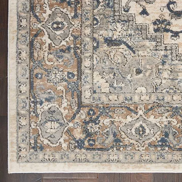 Area Rugs-Kirklands Home and Ivory Nadia Medallion Area Rug, 4x6 Gray