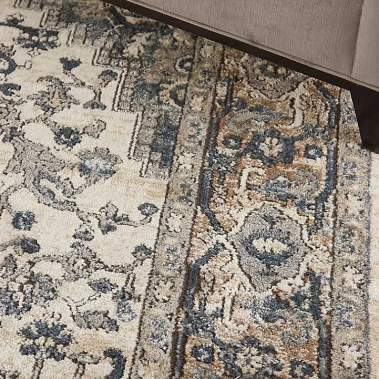 Area Rugs-Kirklands Home and Ivory Nadia Medallion Area Rug, 5x7 Gray