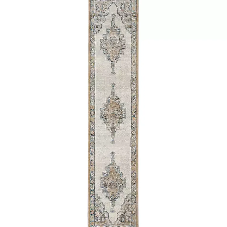 Area Rugs-Kirklands Home Blue and Gray Bordered Trina Runner