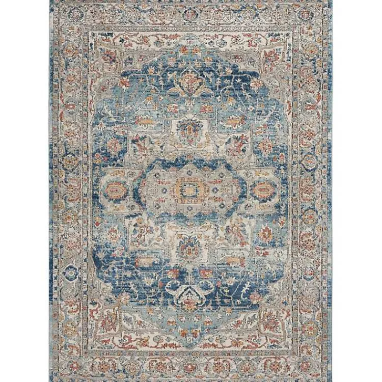 Area Rugs-Kirklands Home Vintage Raj Area Rug, 3x5 Blue