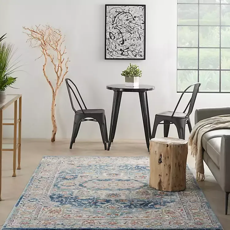 Area Rugs-Kirklands Home Vintage Raj Area Rug, 3x5 Blue