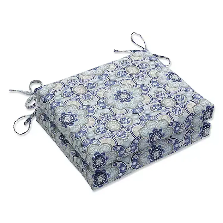 Outdoor Cushions & Pillows-Kirklands Home Emilia Outdoor Seat Cushions, Set of 2 Blue