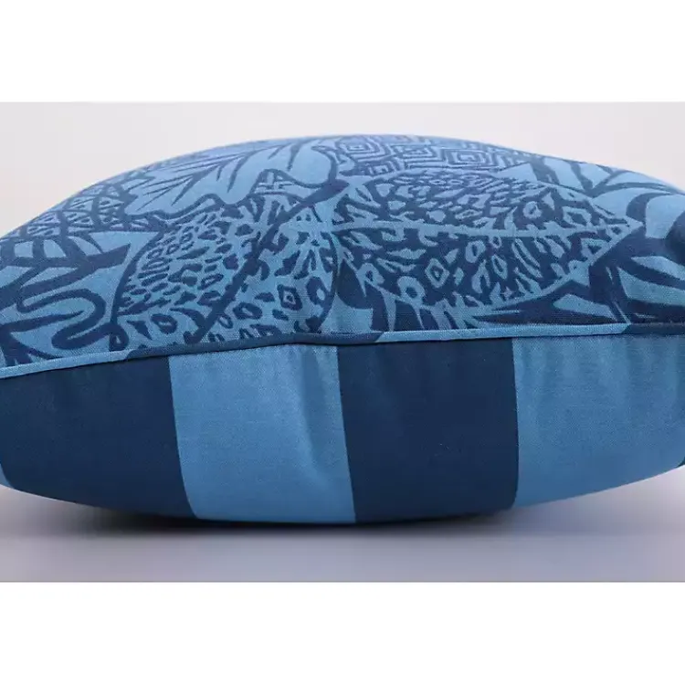 Outdoor Cushions & Pillows-Kirklands Home Indigo Island Reversible Outdoor Lumbar Pillow Blue