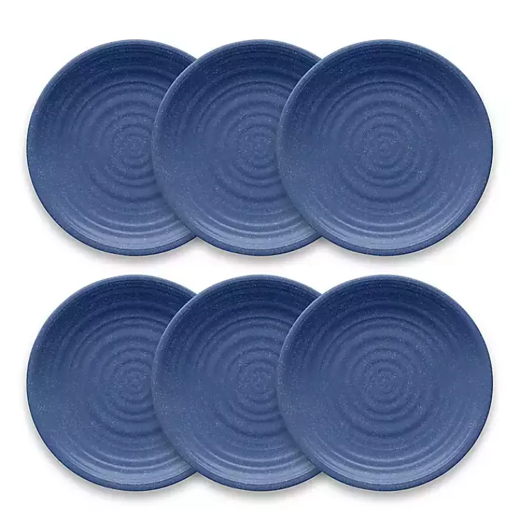Outdoor Dining-Kirklands Home Madden Melamine Dinner Plates, Set of 6 Blue