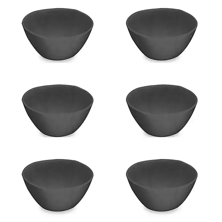 Outdoor Dining-Kirklands Home Melamine Santal Cereal Bowls, Set of 6 Black