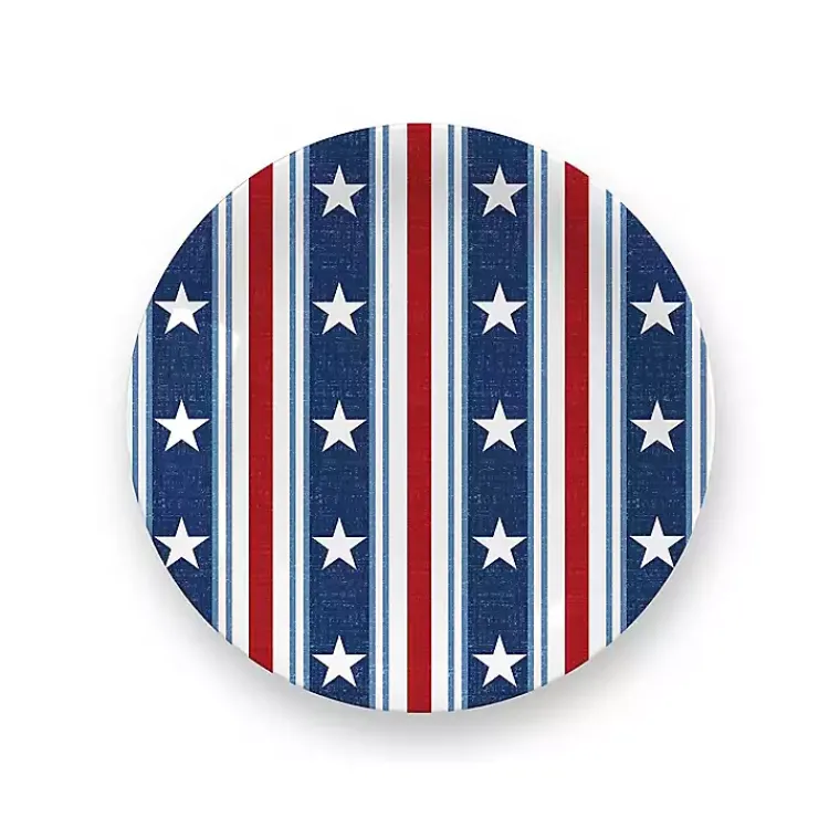 Outdoor Dining-Kirklands Home Stars and Stripes 4-pc. Melamine Appetizer Plates