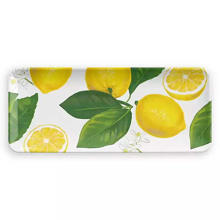 Outdoor Dining-Kirklands Home Lemon Melamine Serving Tray Yellow