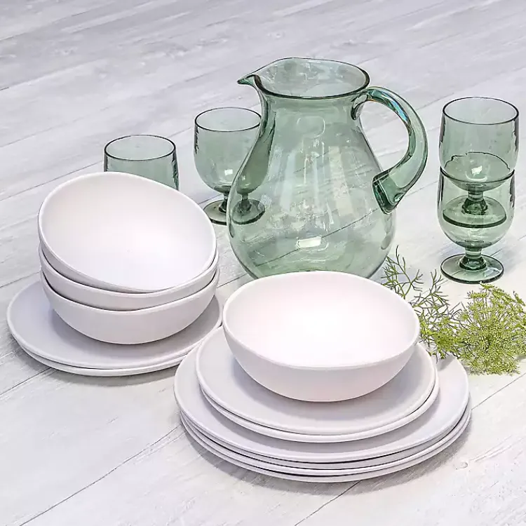 Outdoor Dining-Kirklands Home Matte Melamine Coupe Dinner Plates, Set of 6 White