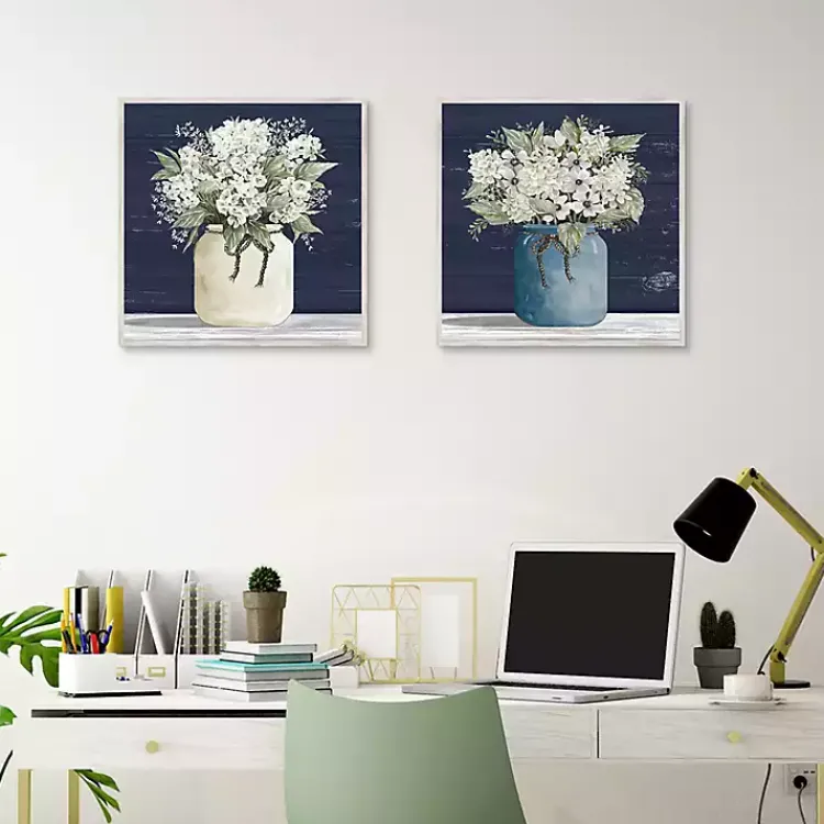 Framed Art-Kirklands Home White Blossom Bouquet 2-pc. Framed Wall Art Set