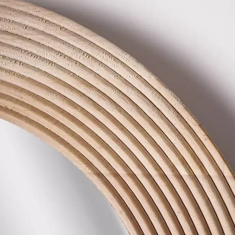 Decorative Mirrors-Kirklands Home Pill Capsule Oval Shaped Wood Wall Mirror