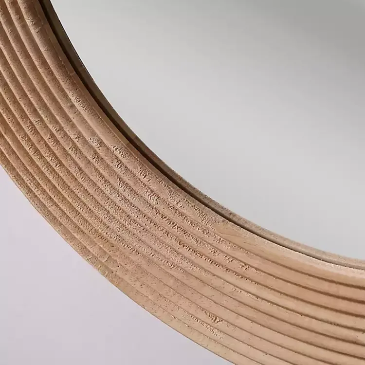 Decorative Mirrors-Kirklands Home Pill Capsule Oval Shaped Wood Wall Mirror