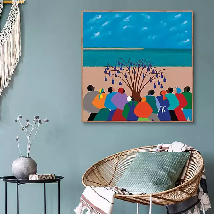Framed Art-Kirklands Home Bottle Tree Gullah Islands Framed Canvas Art Print