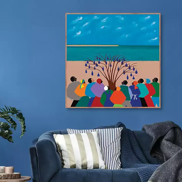 Framed Art-Kirklands Home Bottle Tree Gullah Islands Framed Canvas Art Print