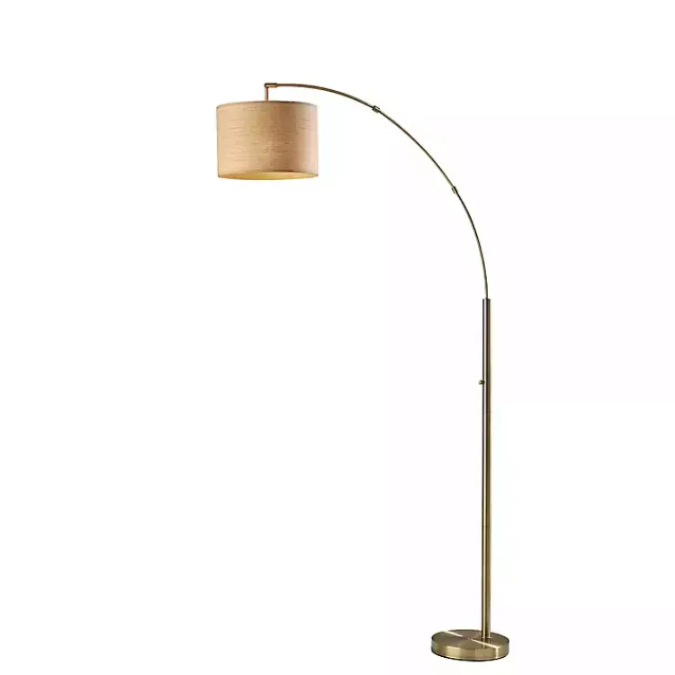 Floor Lamps-Kirklands Home Metal Arched Floor Lamp Gold
