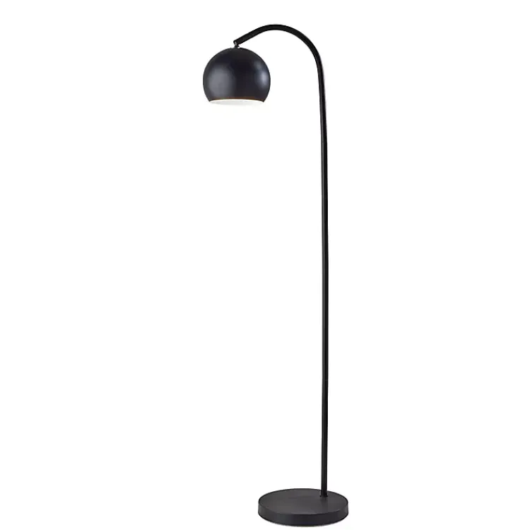 Floor Lamps-Kirklands Home Modern Globe Shade Floor Lamp Black