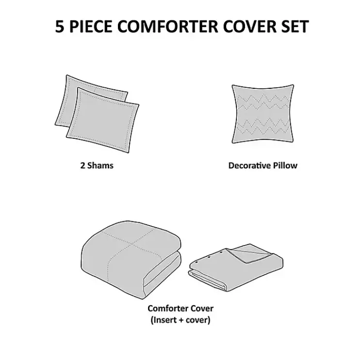 Comforters-Kirklands Home Neutral Holland 5-pc. King Comforter Set Tan