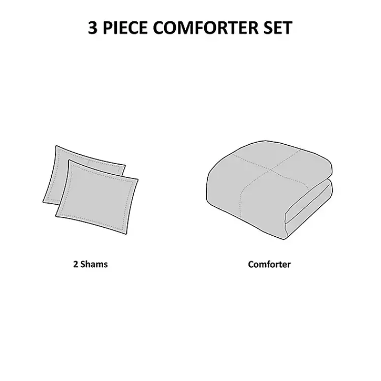 Comforters-Kirklands Home Gray Plaid Dayton 3-pc. King Comforter Set