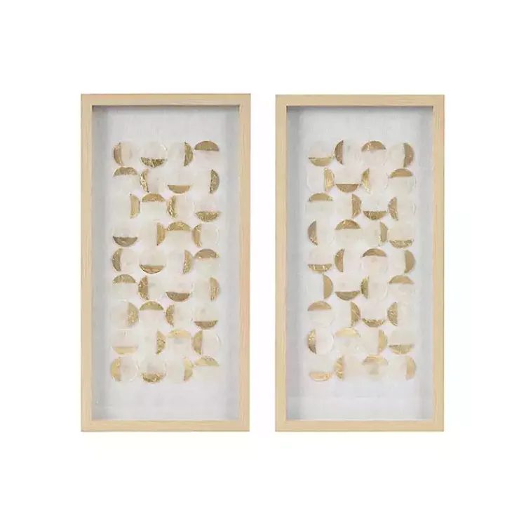 Wall Plaques-Kirklands Home Capiz Shells Emblem Framed Wall Plaques, Set of 2