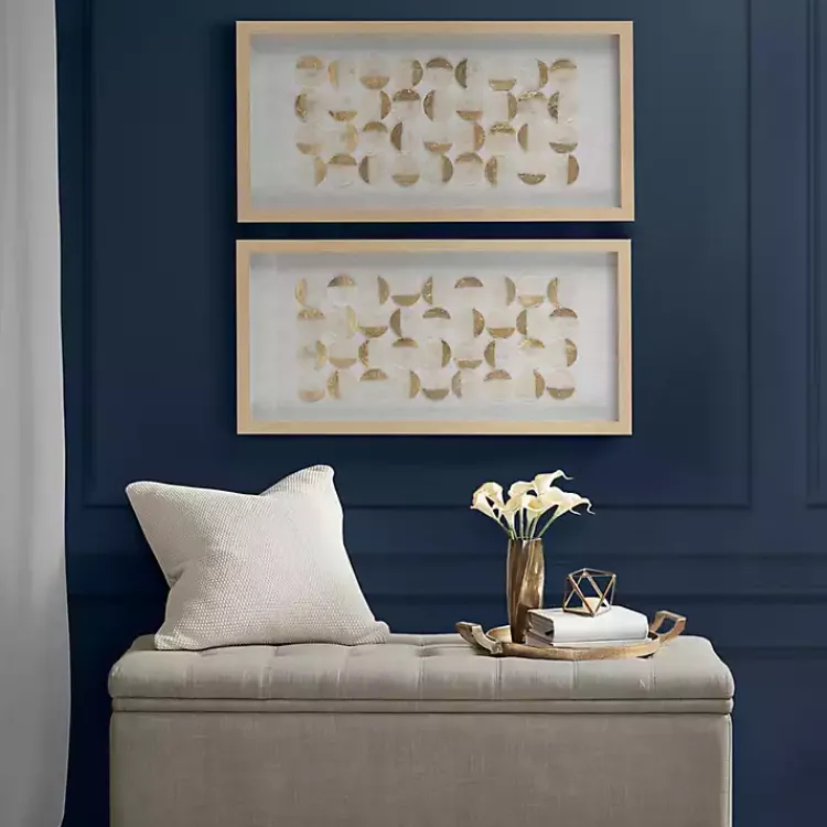 Wall Plaques-Kirklands Home Capiz Shells Emblem Framed Wall Plaques, Set of 2