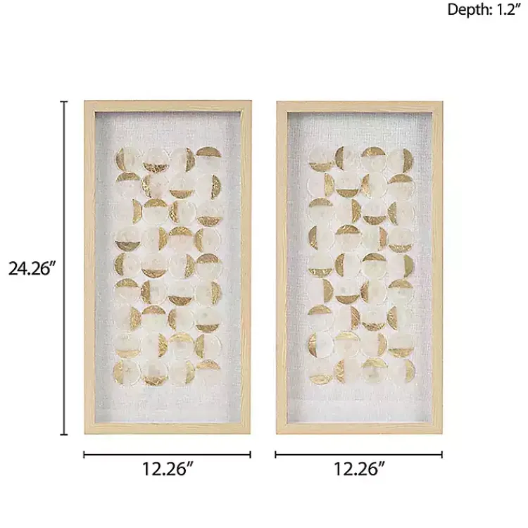 Wall Plaques-Kirklands Home Capiz Shells Emblem Framed Wall Plaques, Set of 2