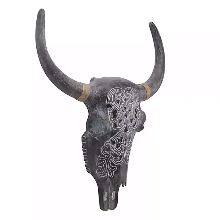 Wall Plaques-Kirklands Home Bohemian Bull Wall Plaque Gray