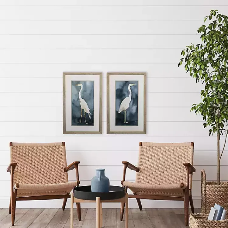 Framed Art-Kirklands Home Simple Egret 2-pc. Framed Wall Art Set