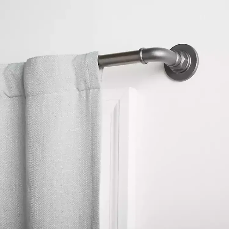 Curtain Rods & Hardware-Kirklands Home Gunmetal Hyde Wrap Around Curtain Rod, 120 in.