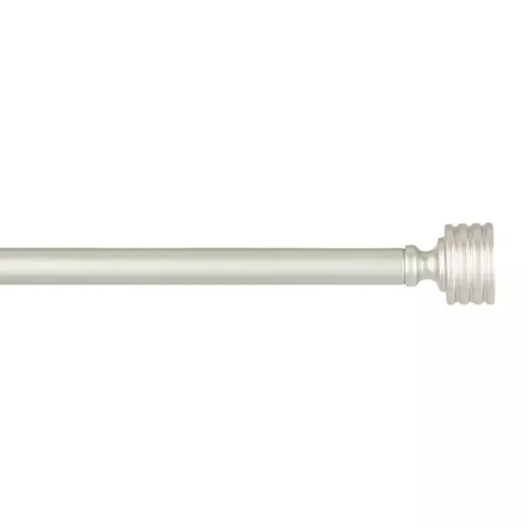 Curtain Rods & Hardware-Kirklands Home Matte Nickel Stacked Cylinder Curtain Rod, 120 in.