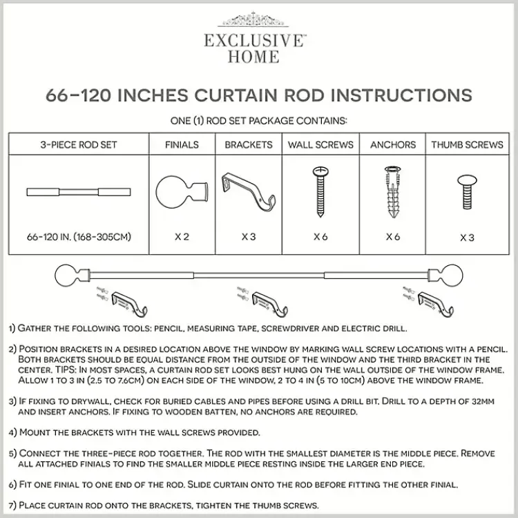 Curtain Rods & Hardware-Kirklands Home Matte Nickel Stacked Cylinder Curtain Rod, 120 in.